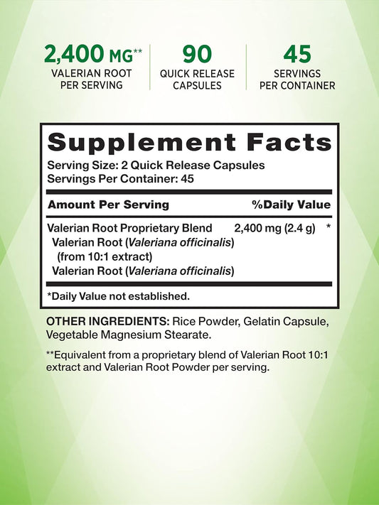 Nature'S Truth Valerian Root Capsules | 2400Mg | 90 Count | Non-Gmo & Gluten Free Supplement