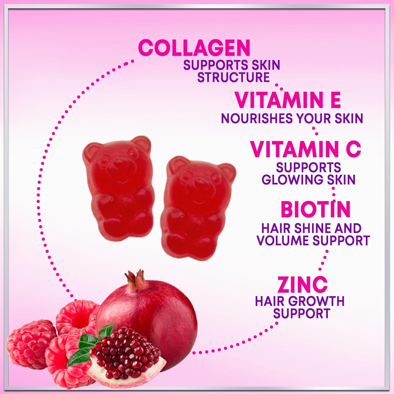 Collagen Gummies For Women - Extra Strength Collagen Peptides Gummy With Vitamin C, Zinc And Biotin, Hydrolyzed Protein Peptides Supplement For Hair, Nail & Healthy Skin Support, Non-Gmo - 120 Gummies : Health & Household