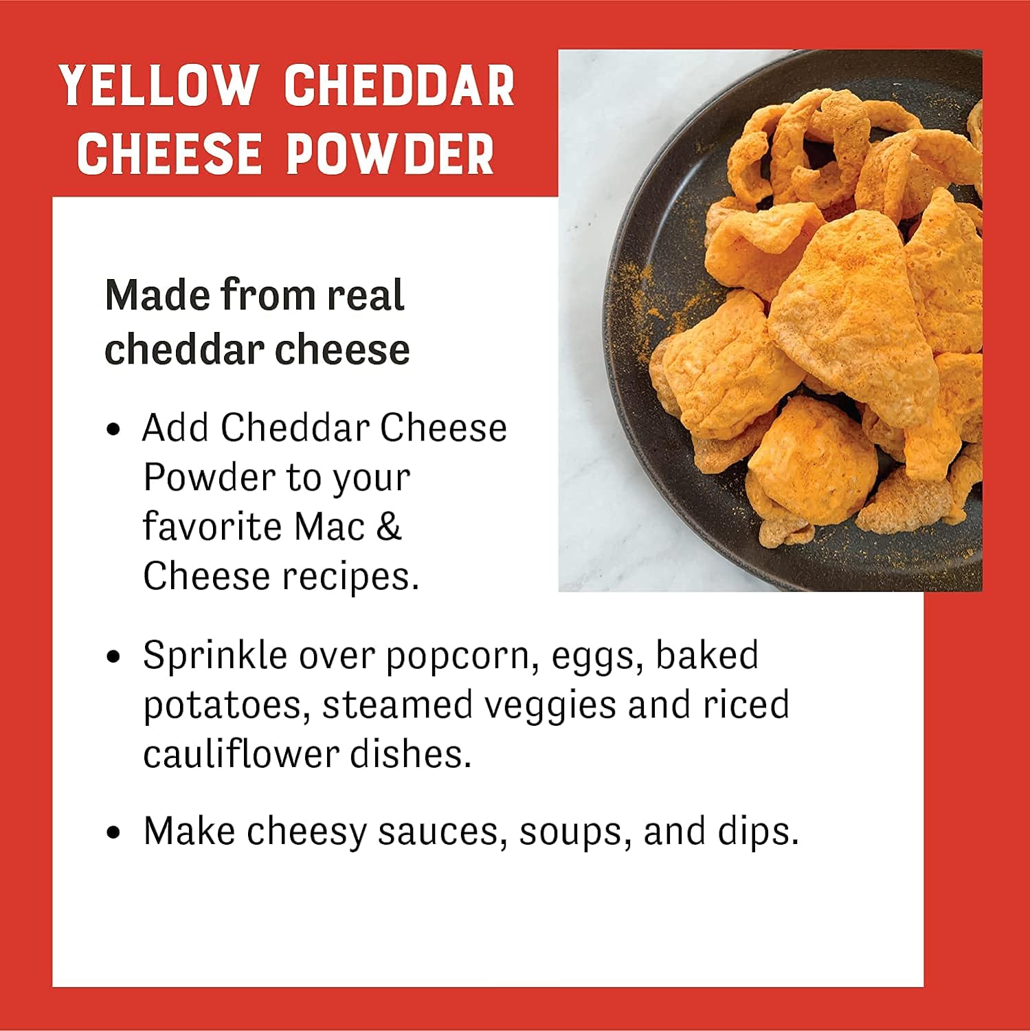 Judee's Small Cheddar Bundle: Yellow Cheddar Cheese Powder (11.25 oz) and White Cheddar Cheese Powder (11.25 oz)