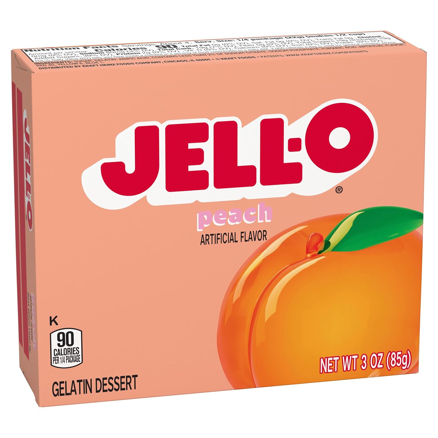 Jell-O Peach Gelatin Dessert Mix (3 Oz Box)