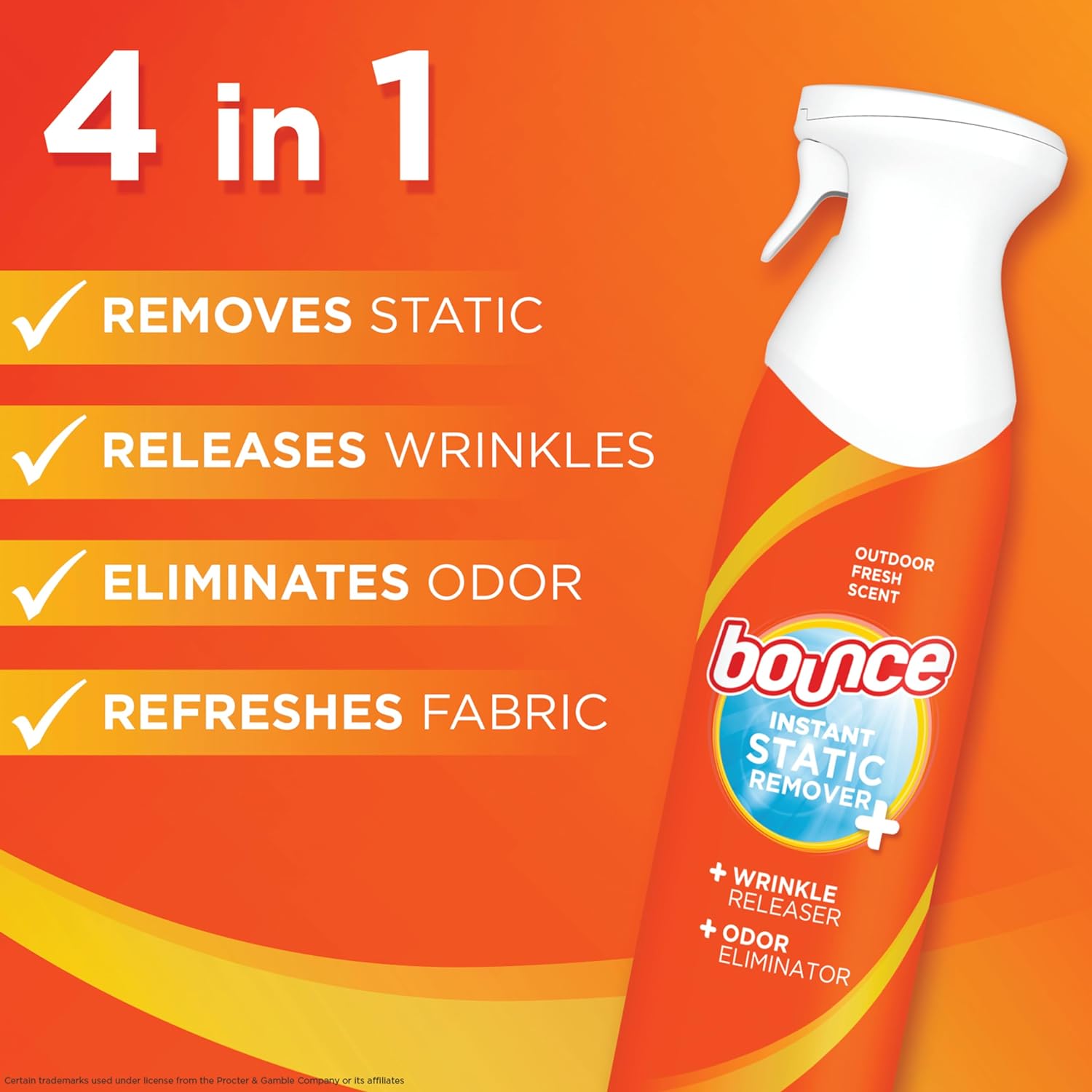 Bounce Anti Static Spray, 3 in 1 Instant Anti Static Spray & Instant Wrinkle Release, Odor Eliminator and Fabric Refresher Spray (9.7 Fl Oz, Pack of 1) : Everything Else