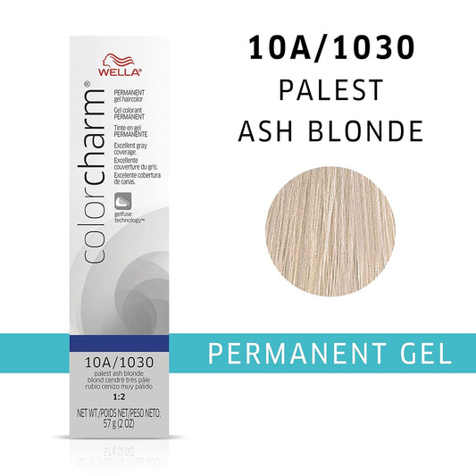 Colorcharm Permanent Gel Hair Color For Gray Coverage, 10A Palest Ash Blonde, 2 Oz