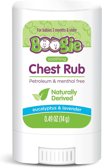 Boogie Chest Rub Stick – USDA Organic, Petroleum-Free Soothing Relief with Eucalyptus & Lavender – 0.49 oz