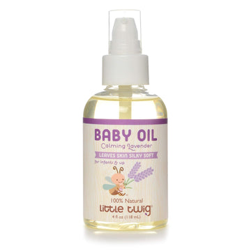 Little Twig All Natural Baby Oil for Sensitive Skin, Lavender - 4 Fluid Oz