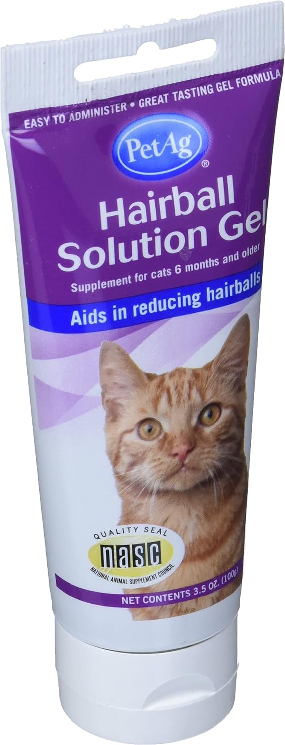 Pet-Ag Hairball Solution Gel Supplement for Cats - 3.5 oz - Helps Prevent and Reduce Hairballs in Cats 6 Months and Older : Pet Supplies