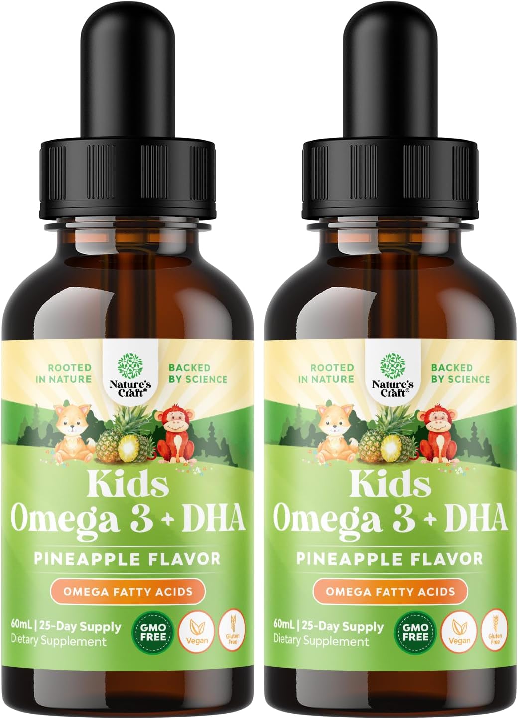 Liquid Omega 3 Epa Dha For Kids - Organic Vegan Omega 3 For Kids Brain Eye And Full Body Development With Vegan Dha Epa & Ala - Liquid Supplement With Algae & Flaxseed Oil 50 Servings