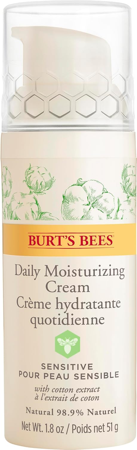 Burt's Bees 98.9 Percent Natural Daily Face Moisturising Cream, Sensitive Skin Formula, Fragrance Free, 51 g, packaging may vary : Amazon.co.uk: Beauty