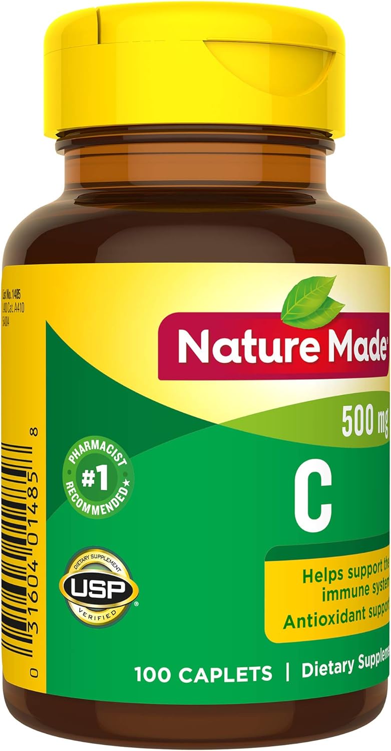 Nature Made Vitamin C 500 mg Caplets 100 Ct : Health & Household
