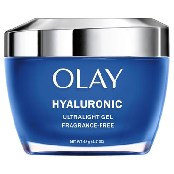 Olay Hyaluronic Acid + Peptide 24 Gel Face Moisturizer, 1.7 Oz Hydrating Face Gel Moisturizer For Dry Skin With Hyaluronic Acid And Niacinamide