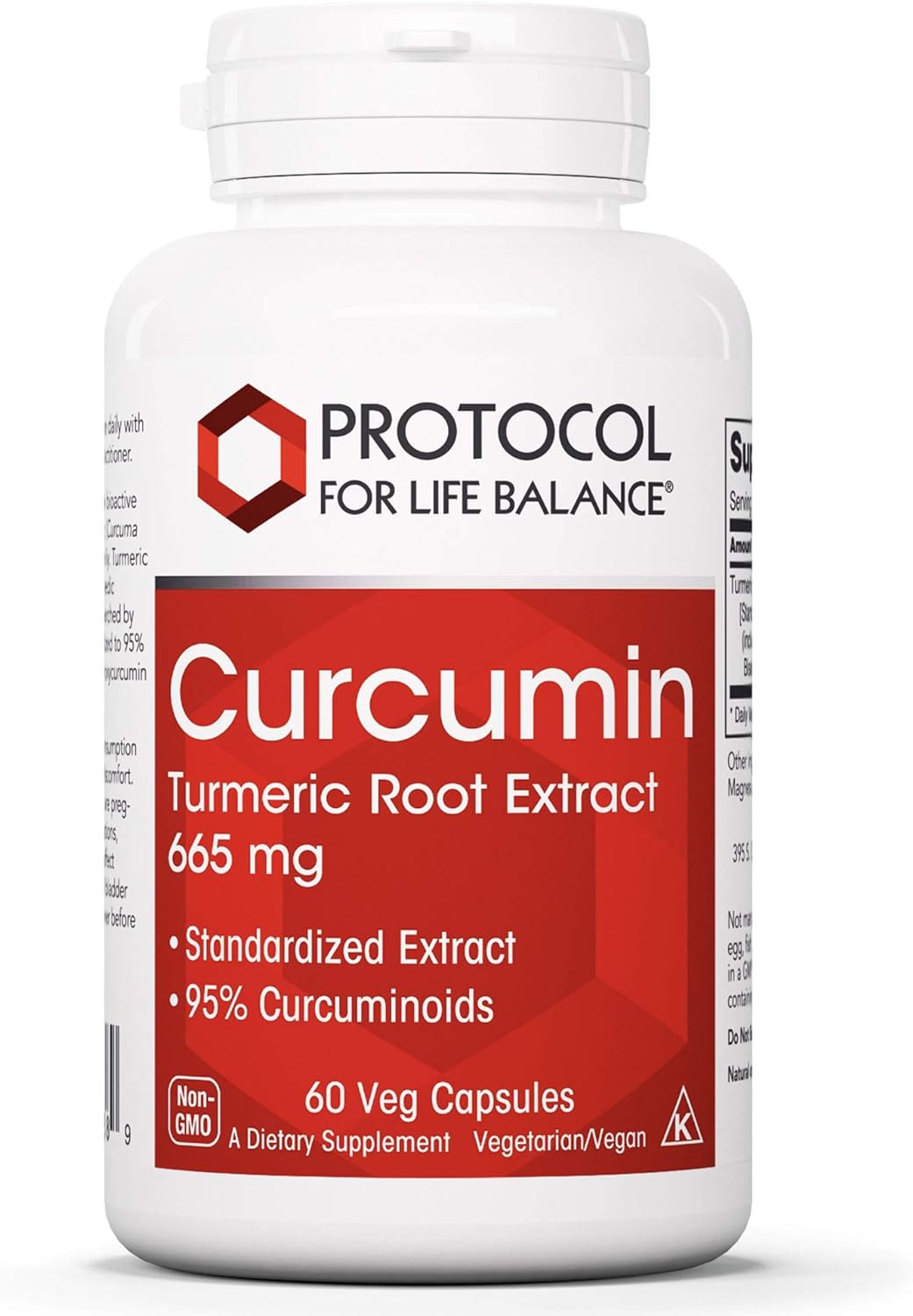 Protocol Curcumin 665mg - Turmeric Root Extract - 60 Veg Caps