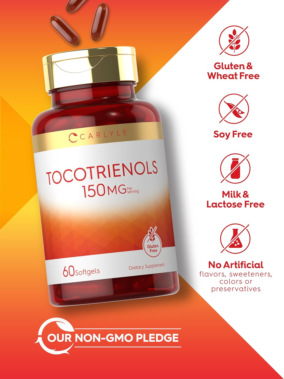 Carlyle Tocotrienols | 150mg Supplement | 60 Softgels | Non-GMO and Gluten Free Complex : Health & Household