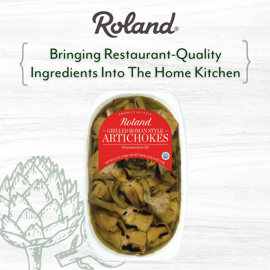 Roland Foods Grilled Roman Style Artichoke Hearts Marinated in Oil, Specialty Imported Food, 67-Ounce Package