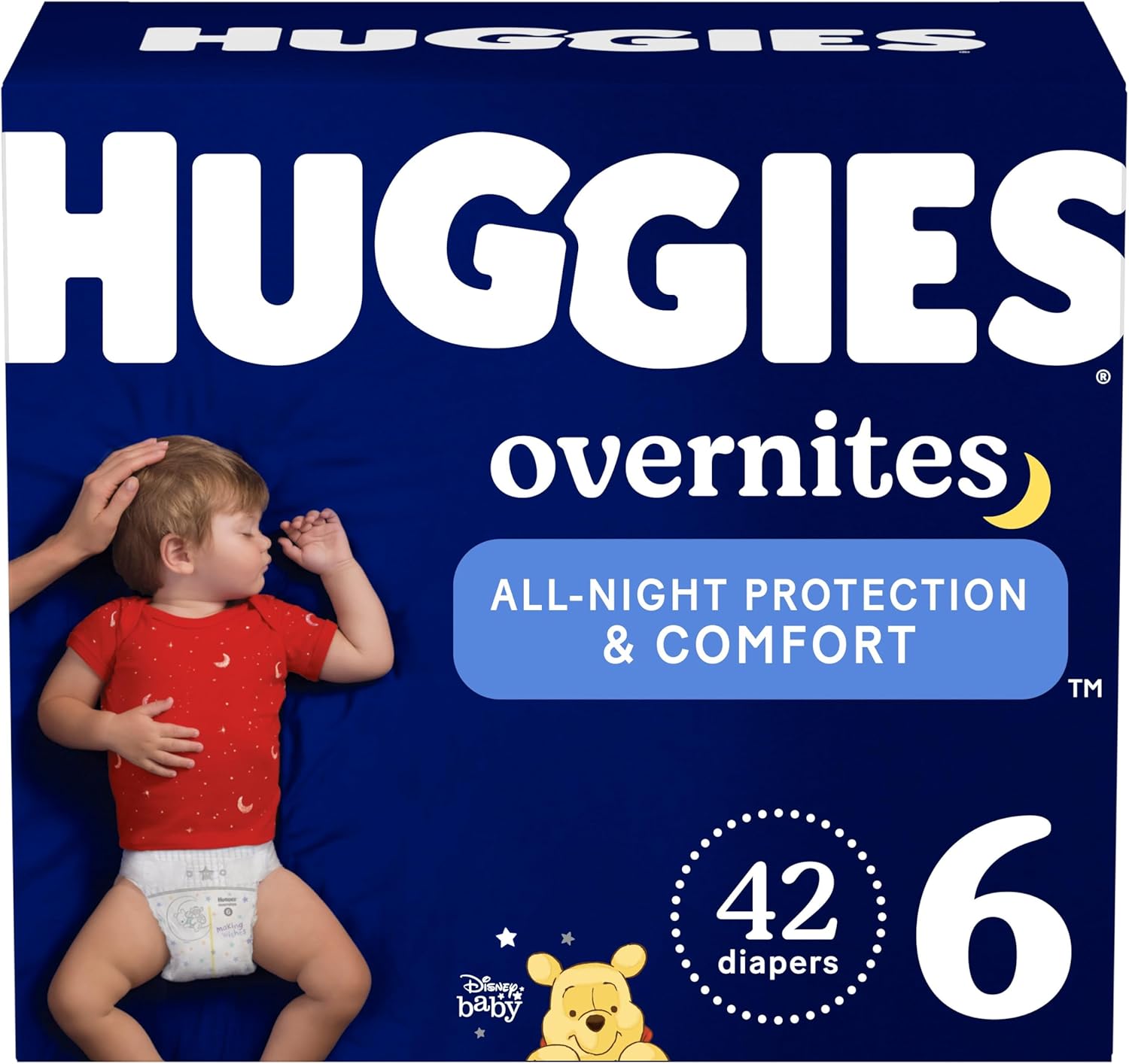 Huggies Overnites Size 6 Overnight Diapers (35+ Lbs), 42 Ct, Packaging May Vary