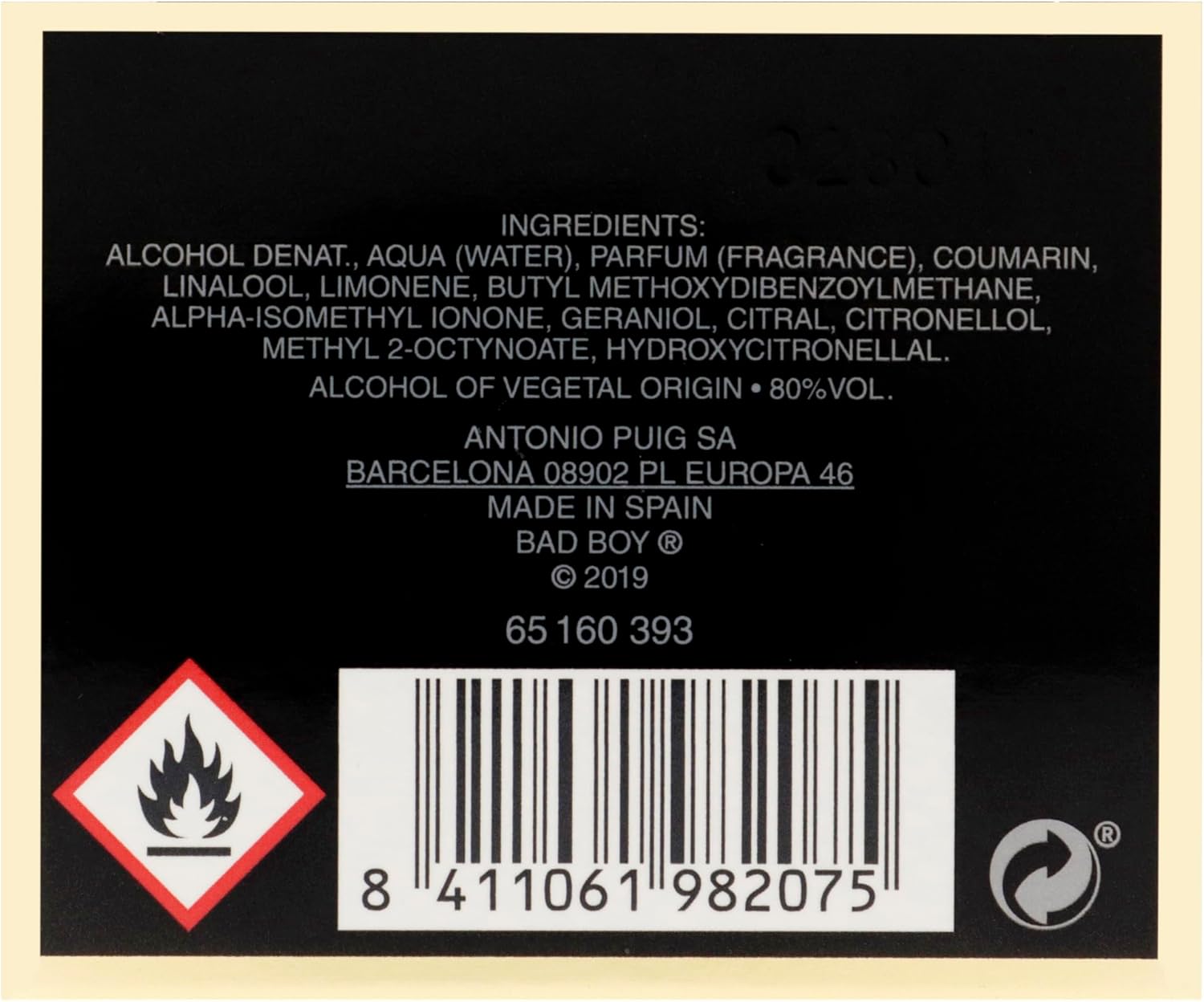 Carolina Herrera Bad Boy Power Up Spray Fresh Eau De Toilette 100Ml