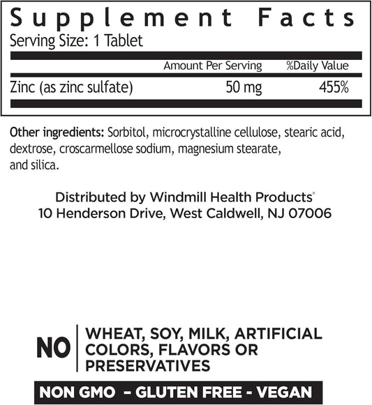 Windmill Zinc Sulfate Tablets, 90 Count