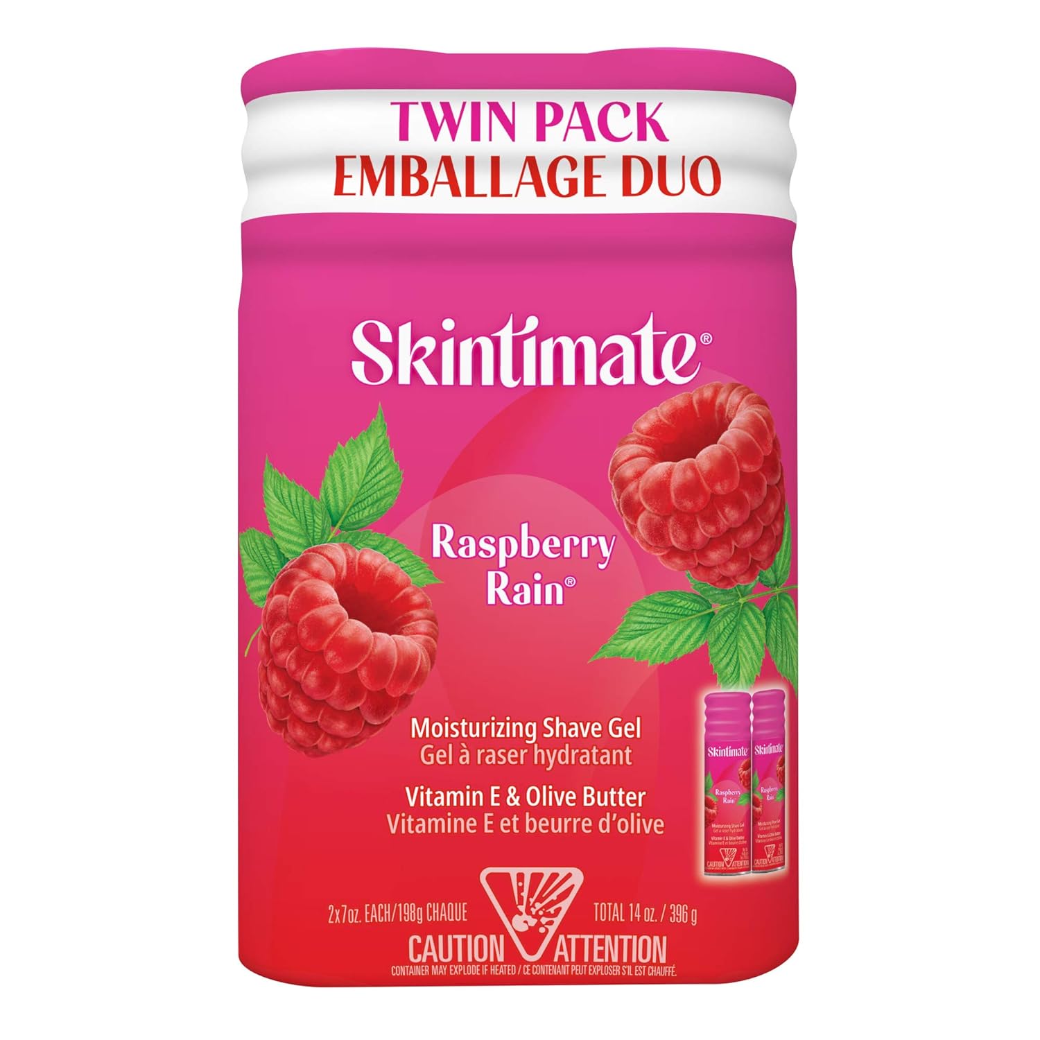 Skintimate Px-564 Signature Scents Moisturizing Shave Gel For Women, Raspberry Rain Scent With Vitamin E And Olive Butter - 7 Ounce , 2 Count (Pack Of 1)