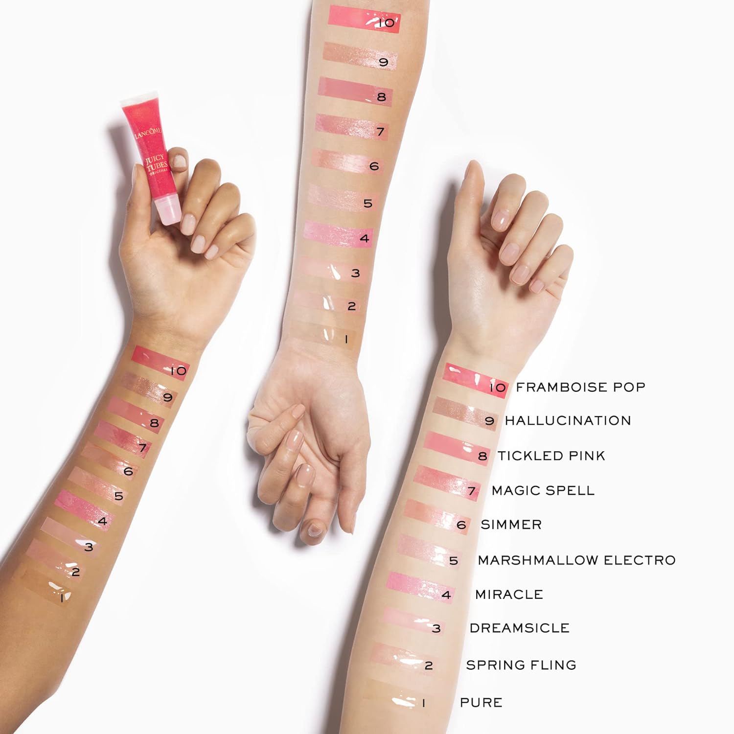 Lancôme Juicy Tubes Shine Lip Gloss - High Shine & Lasting Hydration - Vitamin E Enriched - 10 Framboise Pop (Sparkle) : Beauty & Personal Care