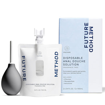 FUTURE METHOD Disposable Intimate Wash with Hydrating & Calming pH-Balanced Wash Isotonic Solution & Sarolit Enema Bulb with White Polyethylene Nozzle