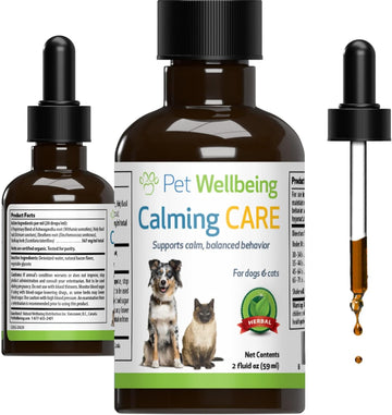 Pet Wellbeing Calming Care For Dogs - Vet-Formulated - Supports Calm & Relaxed Nervous System - Natural Herbal Supplement 2 Oz (59 Ml)