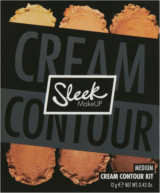 Sleek Makeup Cream Contour Kit, 6 Easily Blendable Colours For Smooth And Long Lasting Contour, Dark (Pack Of 4)