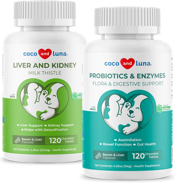 Milk Thistle & Probiotics For Dogs - Liver Support, Bowel Function, Digestion Support For Gas, Diarrhea, Bad Dog Breath & Constipation