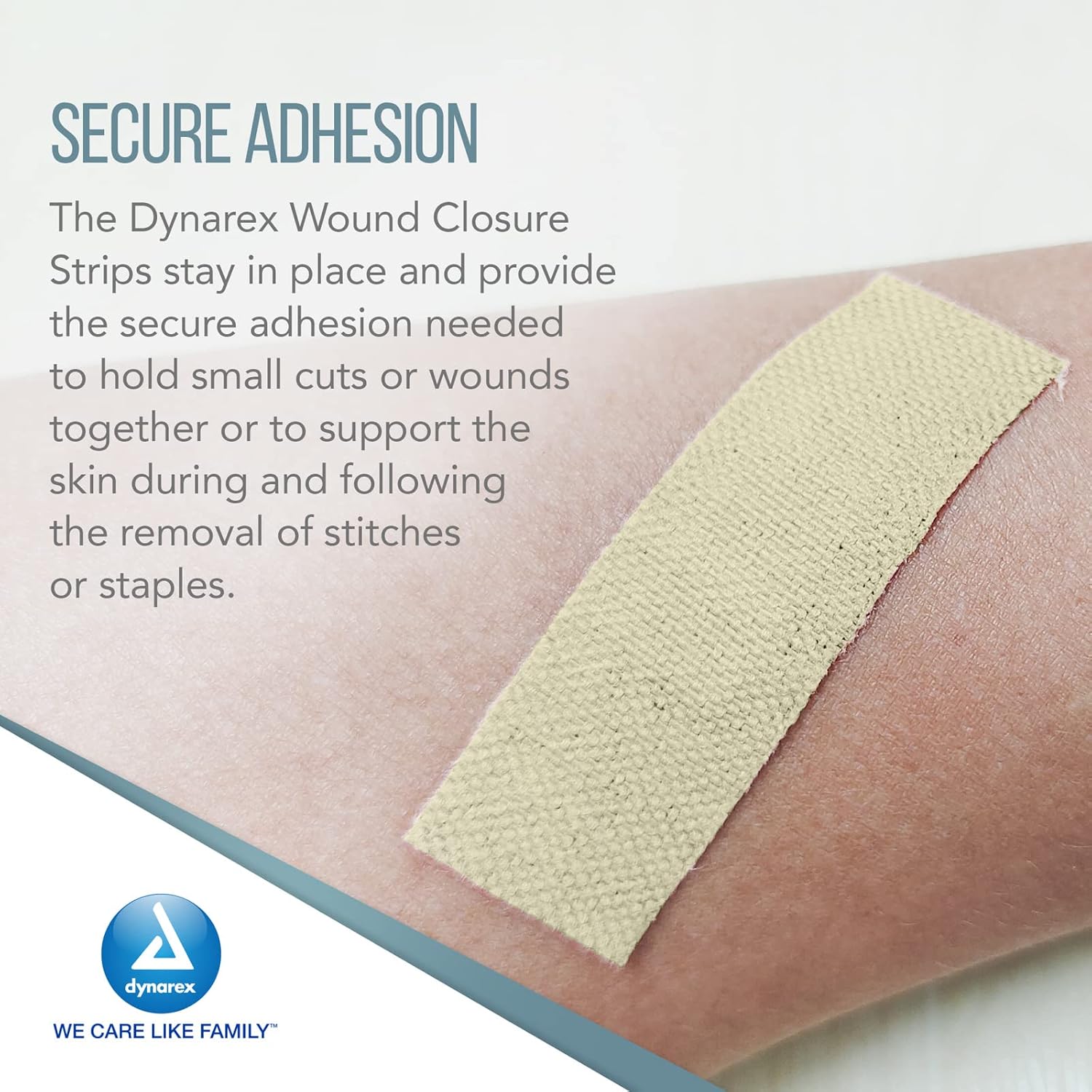 Dynarex Wound Closure Strips - Sterile, Provides Sterile Support to Small Cuts & Skin with Sutures, Stitches, & Staples and Aftercare, White, 1/8” x 3” - 1 Box of 50 Strips : Dynarex: Health & Household