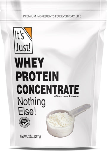 It'S Just! - 100% Whey Protein Concentrate, Made In Usa, Premium Wpc-80, No Added Flavors Or Artificial Sweeteners (Original/Unflavored, 20Oz)