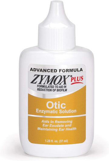 Zymox Advanced Formula Otic Plus Enzymatic Ear Solution for Dogs and Cats Without Hydrocortisone, 1.25oz