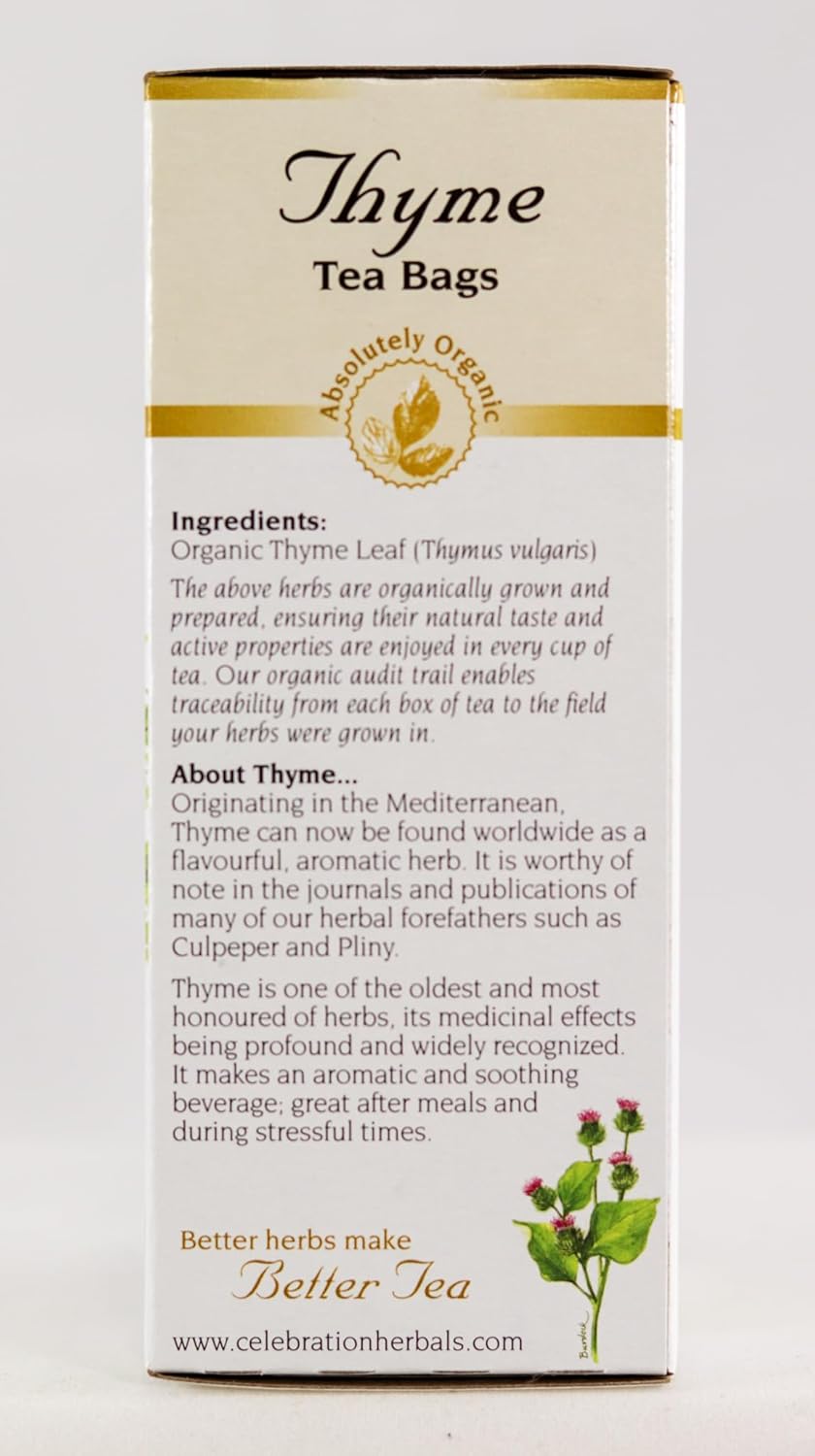 Celebration+Herbals+Organic+Thyme+Tea+Bags+24+Count : Grocery & Gourmet Food