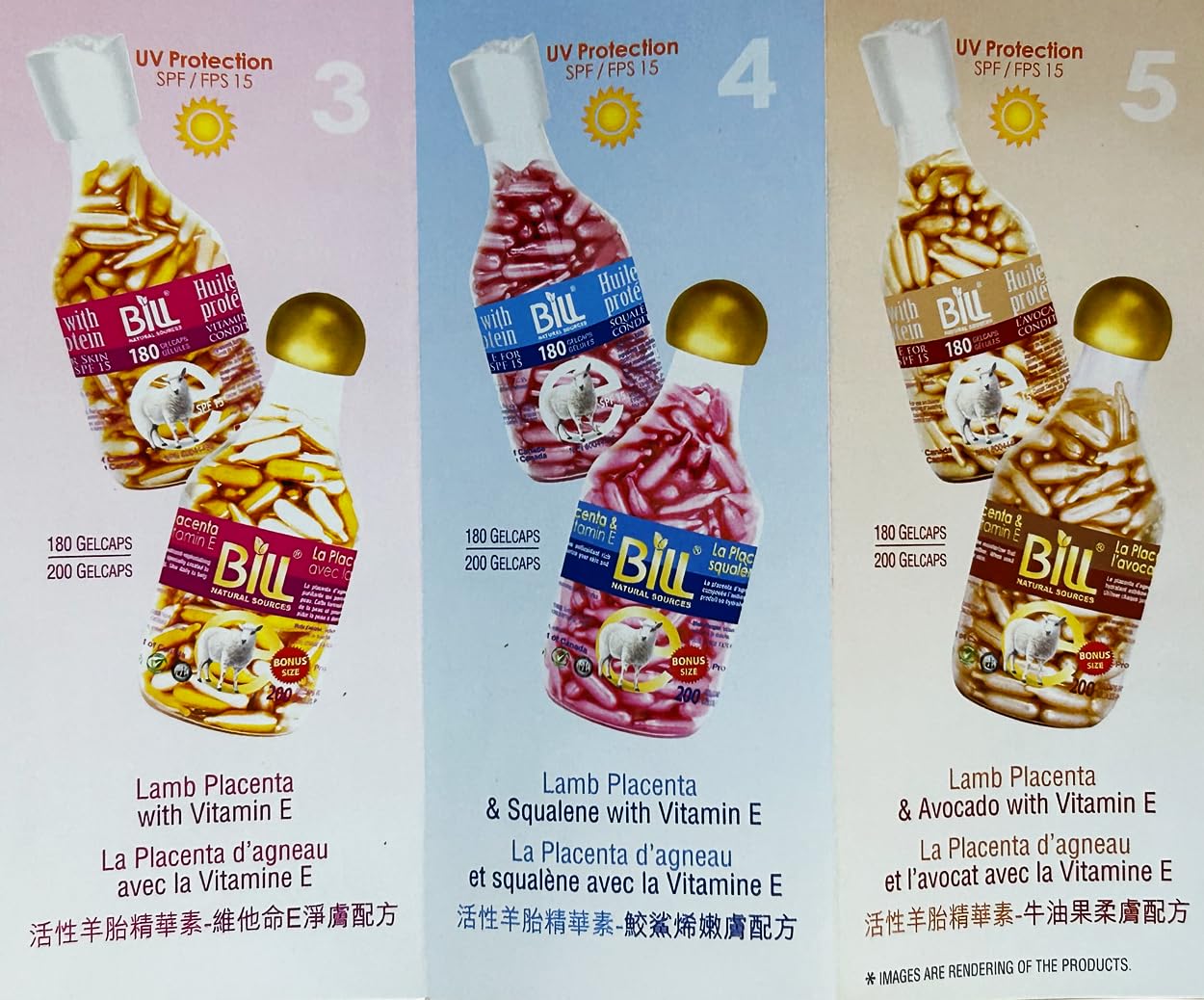 Lamb Placenta & Royal Jelly With Vitamin E Facial Oil, 200 Gelcaps, Bill Natural Sources : Beauty & Personal Care