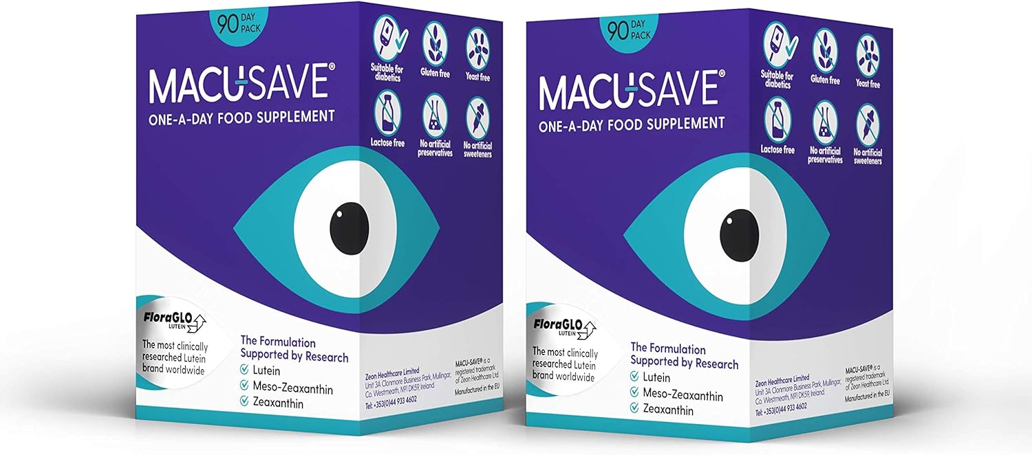 2 X 90 Pack - Macu-SAVE Food Supplement with Meso-Zeaxanthin/Lutein and Zeaxanthin - 180 Capsules (6 Months Supply) : Amazon.co.uk: Health & Personal Care