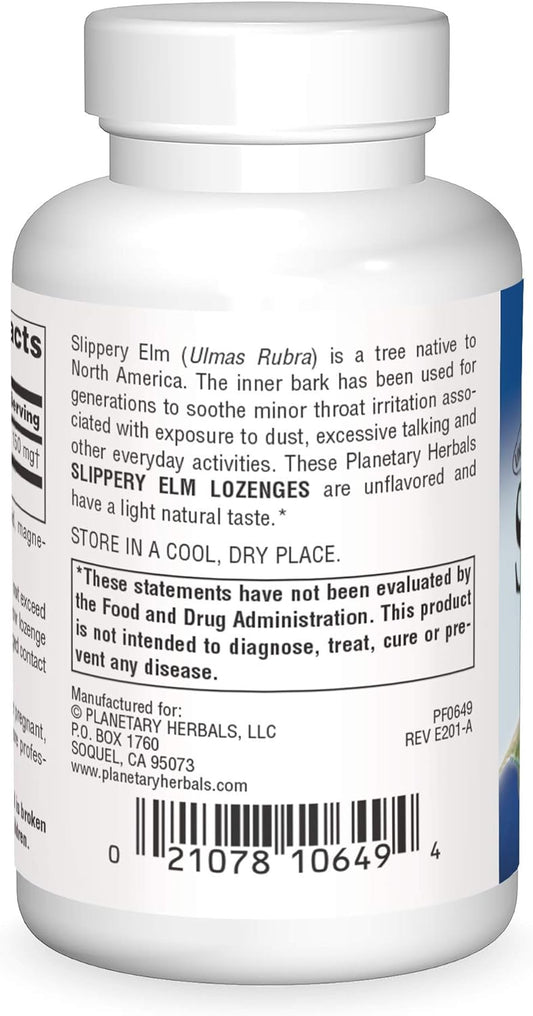 Planetary Herbals Slippery Elm Lenges, Herbal Throat Support, 100 Lenge