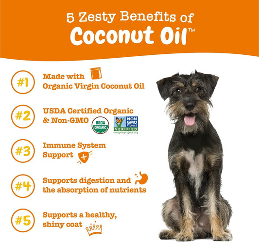 Coconut Oil For Dogs - Certified Organic & Virgin Superfood Supplement - Digestive & Immune Support - 16 Oz