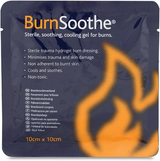 Reliance Medical Burnsoothe Cooling Gel Immediate Dressing For Burns In First Aid Sterile Burns Soothing, Non-Adherent, Non-Toxic, Minimize Trauma And Skin Damage, 10 Cm X 10 Cm, (Pack Of 10)