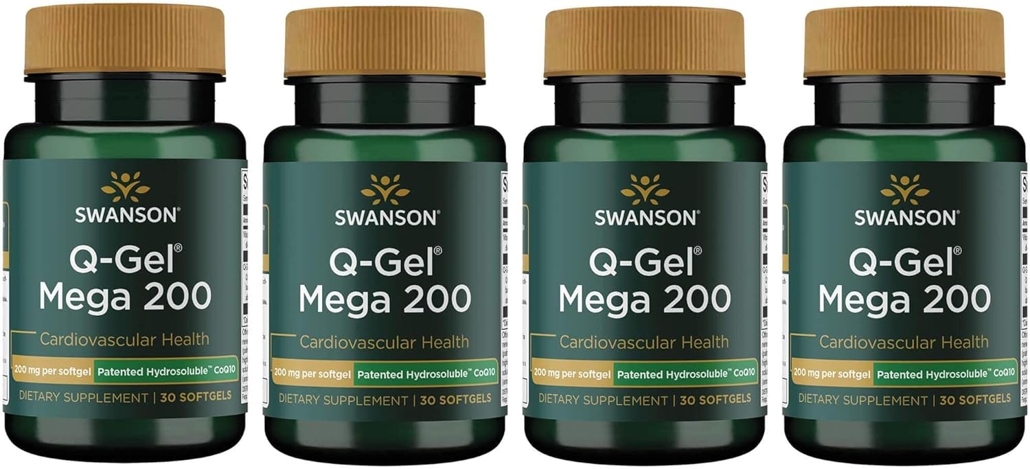 Swanson Q-Gel Mega 200 200 Milligrams 30 Sgels (4 Pack)