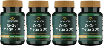 Swanson Q-Gel Mega 200 200 Milligrams 30 Sgels (4 Pack)