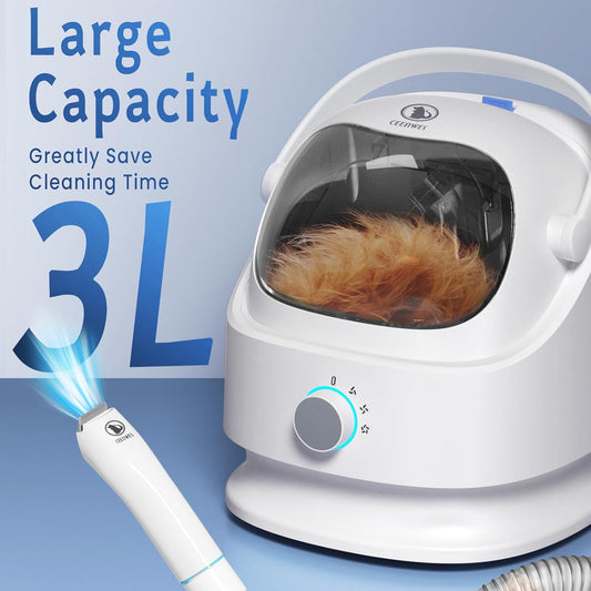 Ceenwes Astronaut 1 Dog Grooming Vacuum - 3L Large Capacity, Low Noise, Pet Clipper For Dogs & Cats