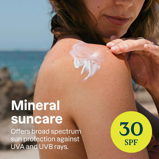 Attitude Mineral Sunscreen For Sensitive Skin, Ewg Verified, Broad Spectrum Uva/Uvb, Dermatologically Tested, Plant And Mineral-Based Formula, Vegan, Spf 30, Unscented, 5.2 Oz