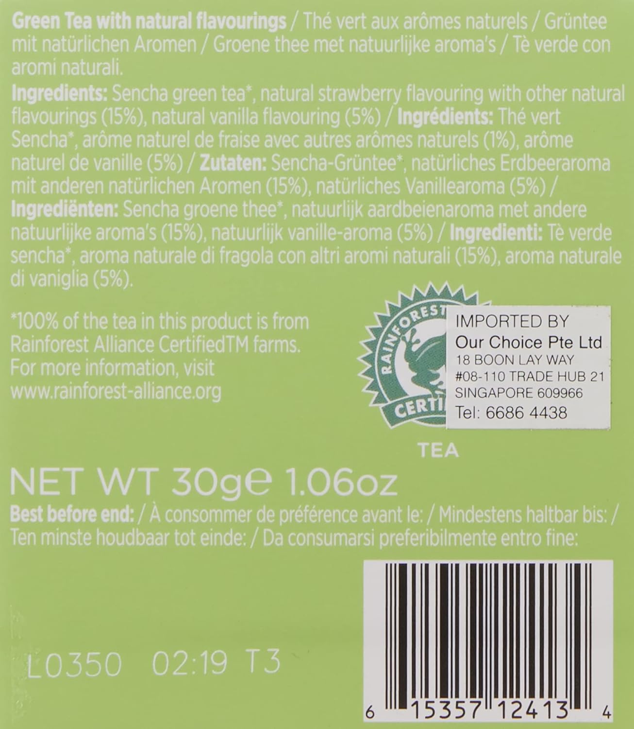 Taylors Of Harrogate Strawberry & Vanilla Green Tea, 20 Count (Pack Of 1)