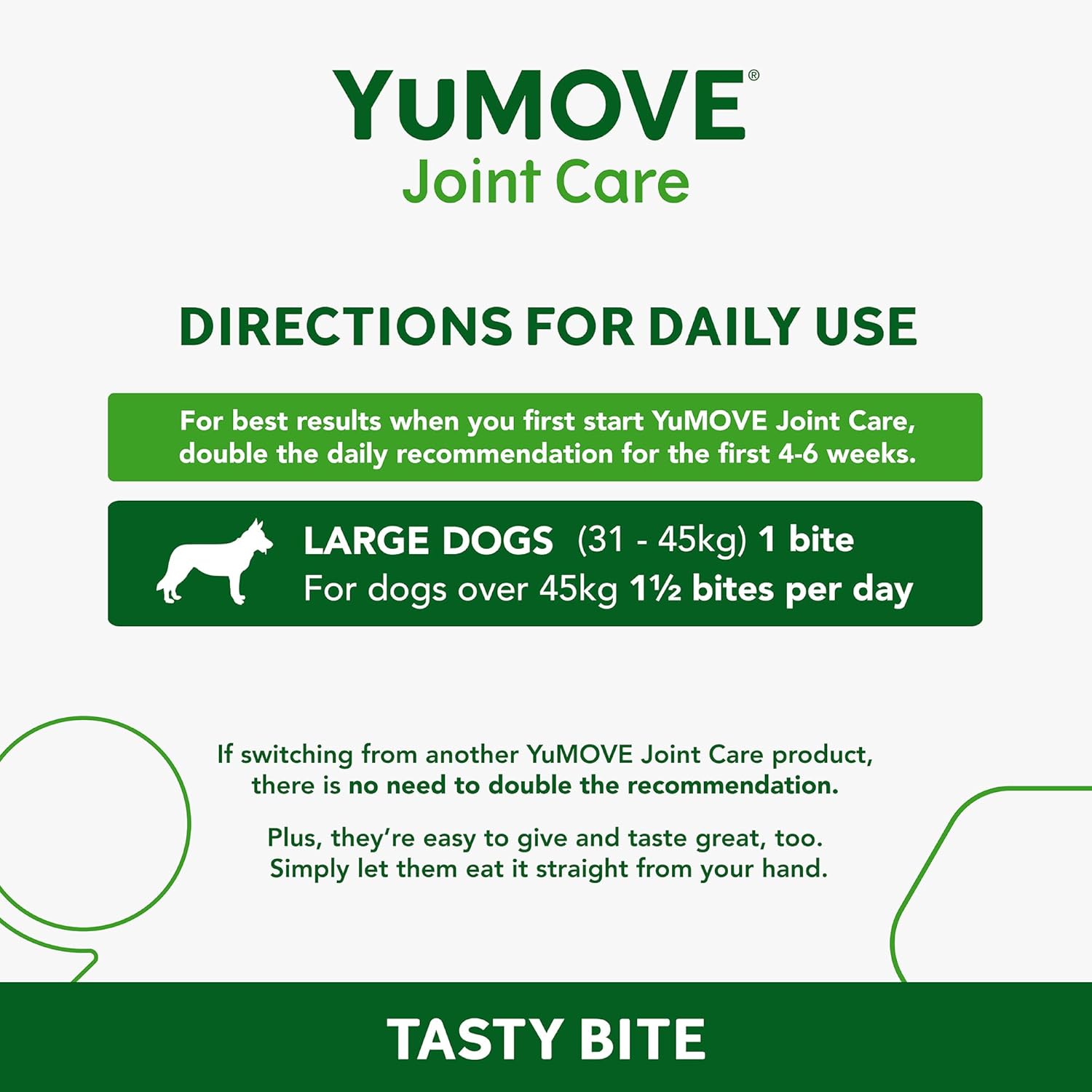 YuMOVE ONE-A-DAY Chews For Large Dogs | Joint Supplement for Stiff Dogs with Glucosamine, Chondroitin, Green Lipped Mussel | 30 Chews - 1 Month supply :Pet Supplies