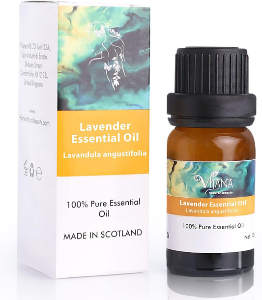 Lavender Essential Oil 10ml by Vilana | 100% Pure Essential Oil for Diffuser | Vegan Aromatherapy Oil with Analgesic and Sedative Properties | Suitable for Inhalations, Bath & Massage