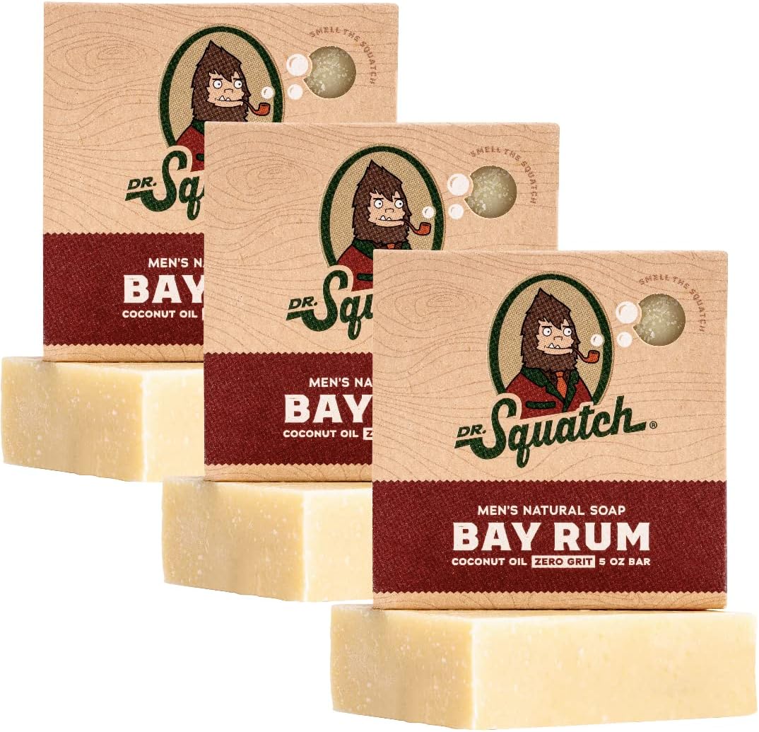 Dr. Squatch All Natural Soap Bar For Men With Heavy Grit, 3 Pack, Pine Tar