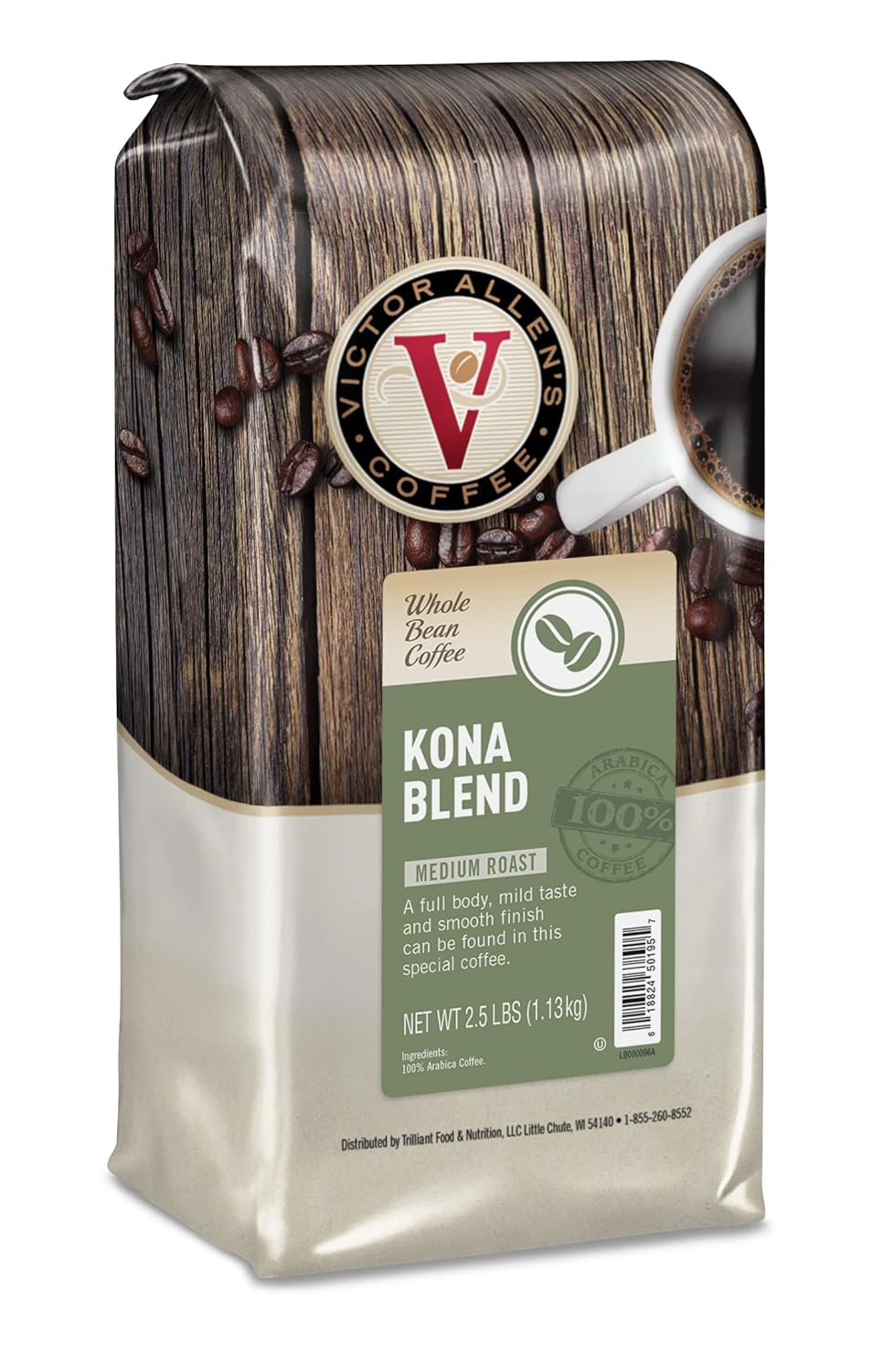 Victor Allen'S Coffee Kona Blend, Medium Roast, Whole Bean Coffee, 2.5Lb Bag