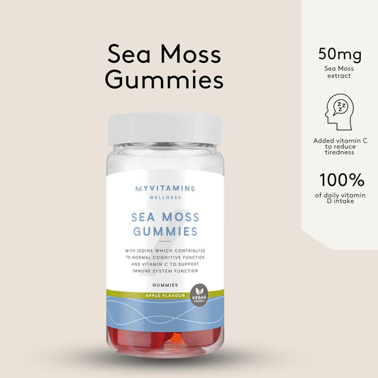 Myprotein Sea Moss Gummies | 350Mg Sea Moss Extract | Supports Immune & Thyroid Function | Rich In Vitamin C, D & Iodine | Apple Flavor | Vegan, Non-Gmo Supplement | 60 Gummies