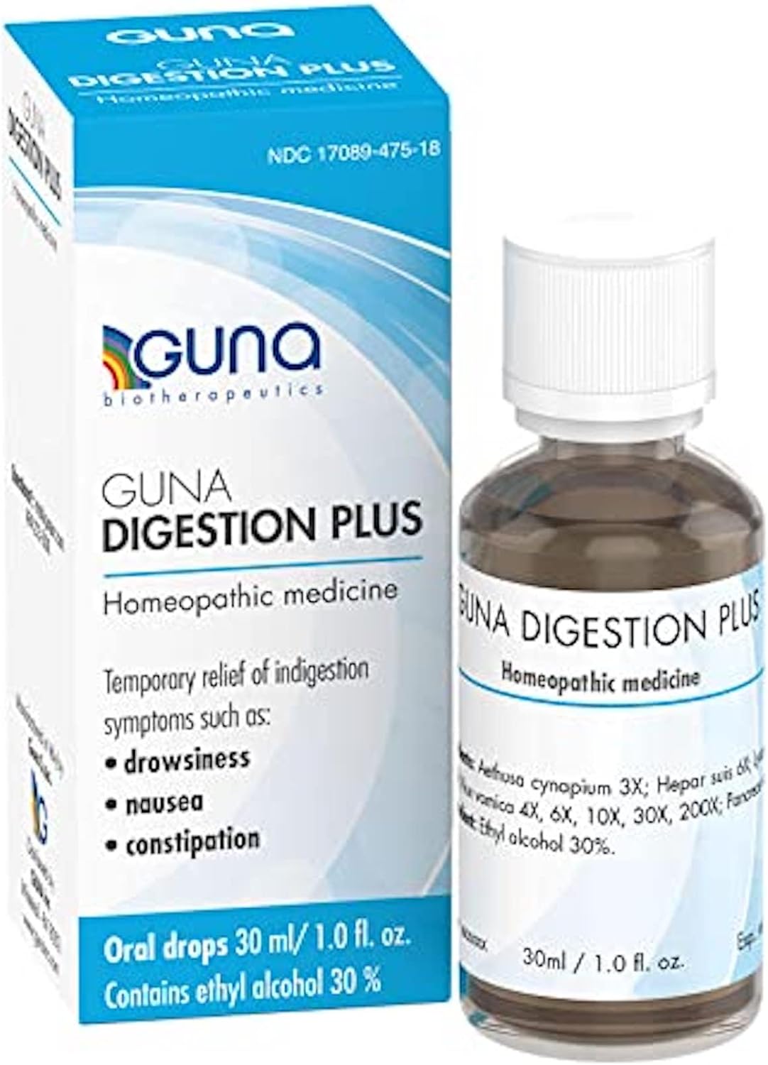 GUNA Digestion Plus Homeopathic Digestive Remedy Helps Digestion Relieves Heartburn and Sour Stomach - 1 Ounce