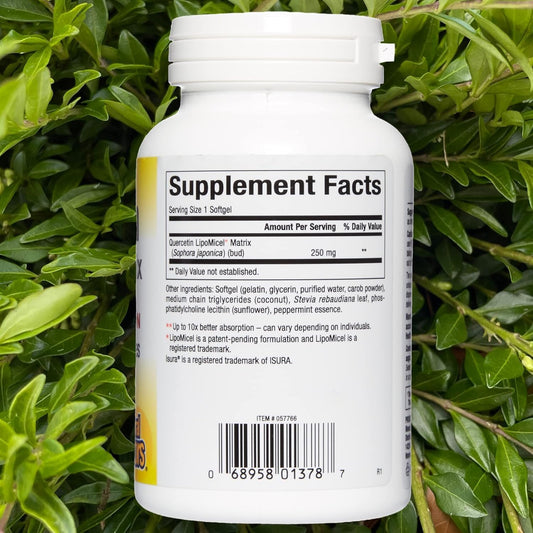 Natural Factors, Quercetin Lipomicel Matrix For Superior Absorption,Gel, 60 Count