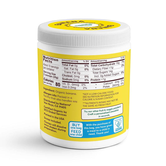 NATIERRA Banana Organic Smoothie Powder | USDA Organic, Vegan & Non-GMO | 7 oz Jar