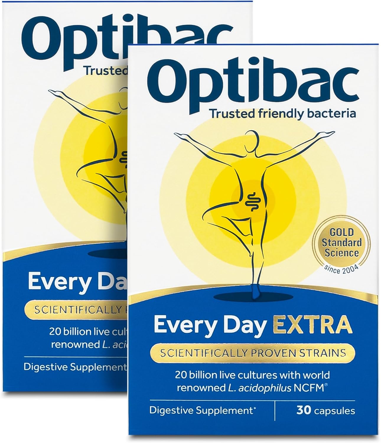 Optibac Probiotics Every Day Extra - High Strength Vegan Digestive Probiotic Supplement With 20 Billion Bacterial Cultures - 60 Capsules