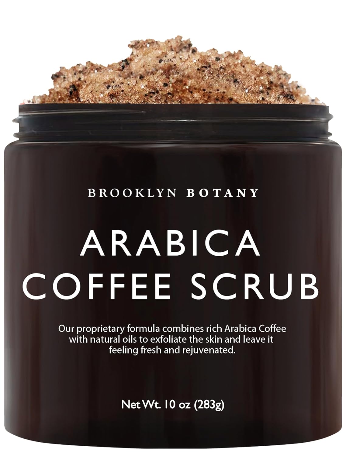 Brooklyn Botany Dead Sea Salt And Arabica Coffee Body Scrub 10 Oz - Moisturizing And Exfoliating Body, Face, Hand, Foot Scrub - Fights Stretch Marks, Fine Lines, Wrinkles - Great Gifts For Women & Men