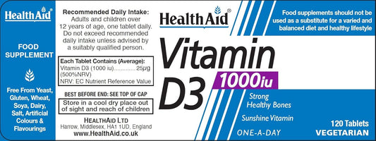 HealthAid Vitamin D3 1000iu Tablet Pack of 120 : Amazon.co.uk: Health & Personal Care